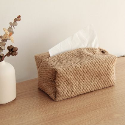 Japanese-Style Jute Tissue Case Napkin Holder